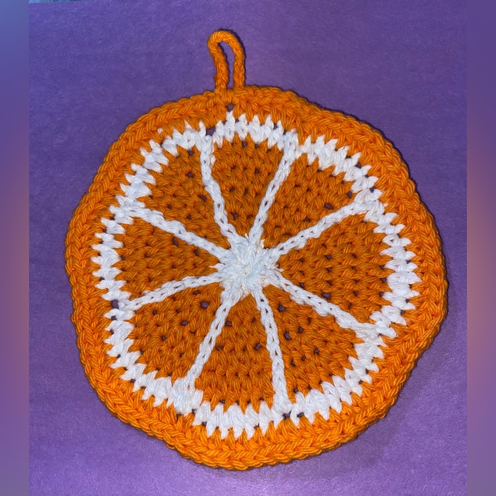 ⭐️5/$10⭐️ Crocheted Orange Inspired Cotton Wash Cloth